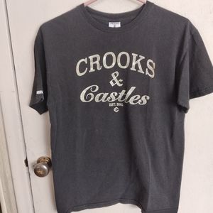 Mens size medium black Crooks & Castles tee shirt. Very gently worn.